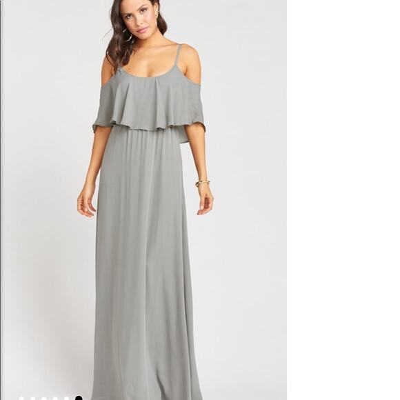 Show Me Your Mumu Caitlin Ruffle maxi gray XL NWT - Picture 5 of 10